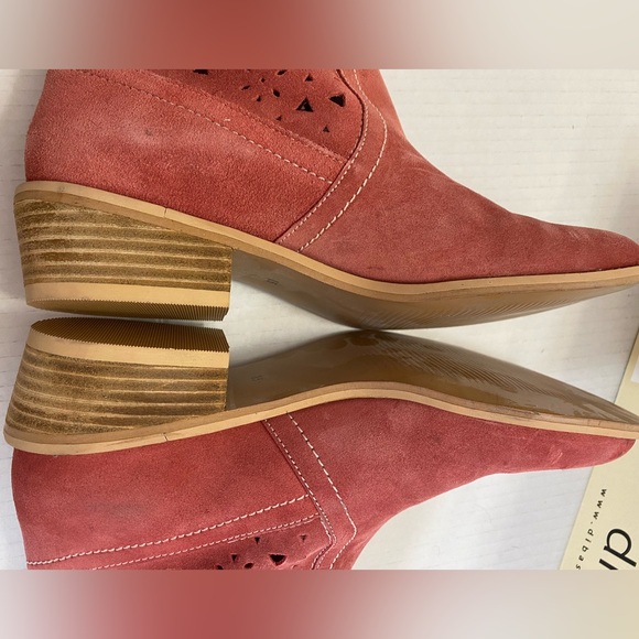 Diba Suede Western Cut Out Ankle Boots Booties  - baby pink - Picture 6 of 7